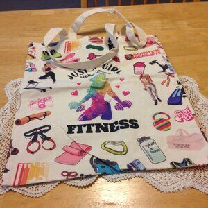 Gym Bag, Tote Bag, Fitness Theme, nwot